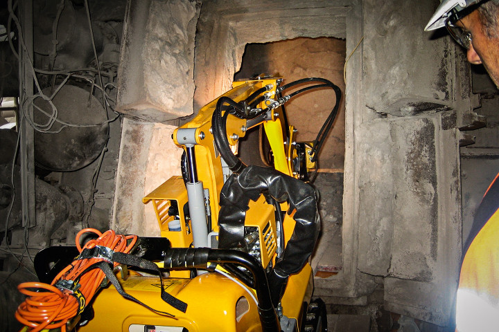 Brokk 50 entering cement kiln