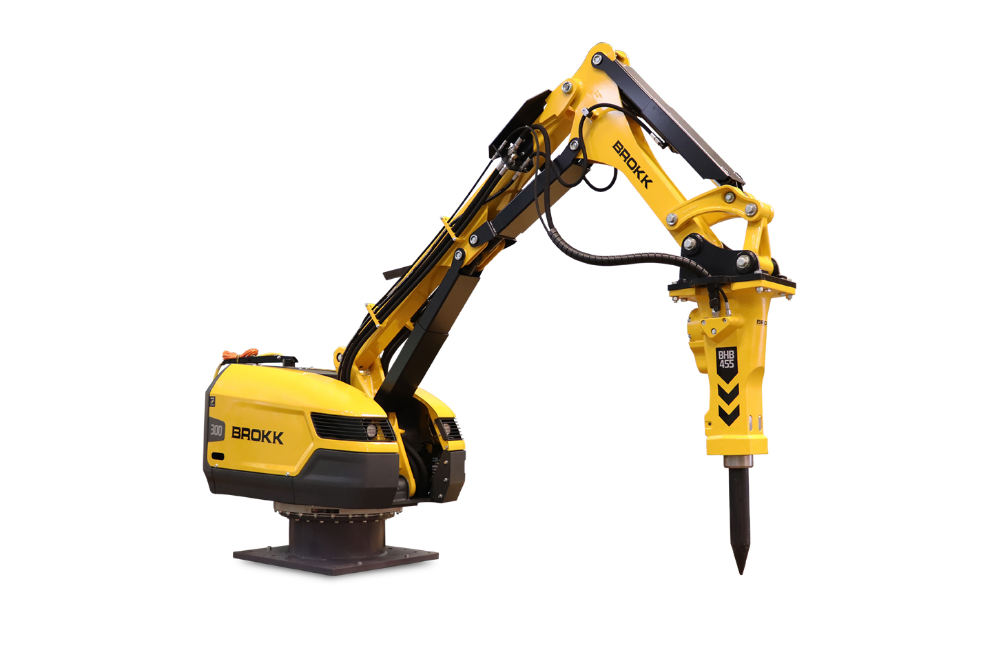 Brokk demolition robot mounted on pedestal